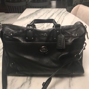 Coach Crossbody Handbag - Black Leather